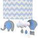 Arandela Meia Lua Elefante Balão Azul Quarto Bebê Infantil Menino