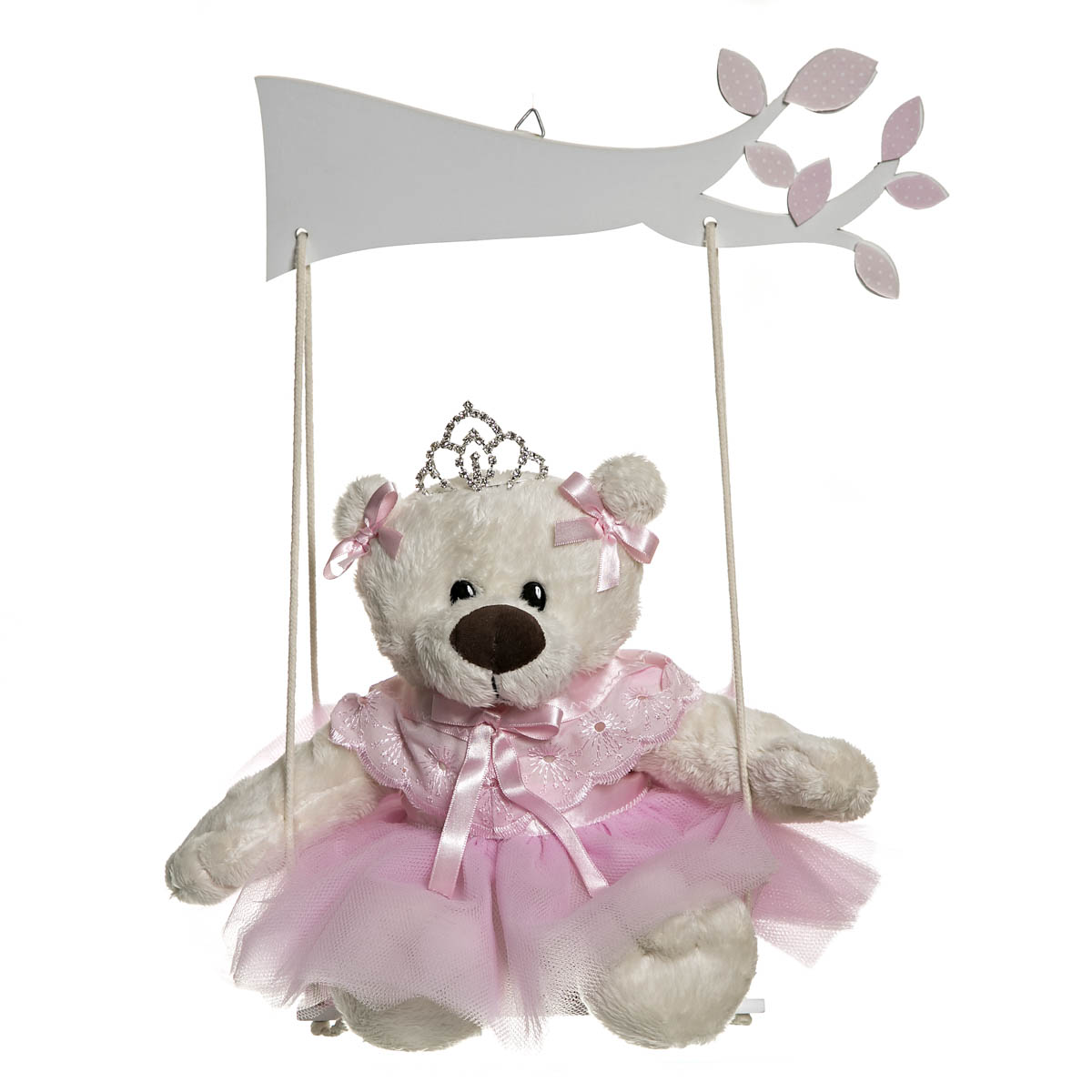 Balança  Com Ursa Bailarina Rosa Quarto Bebê Infantil Menina