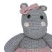 Hipopótamo Lola de Lacinho Rosa Amigurumi Crochê Quarto Bebê Infantil Menina