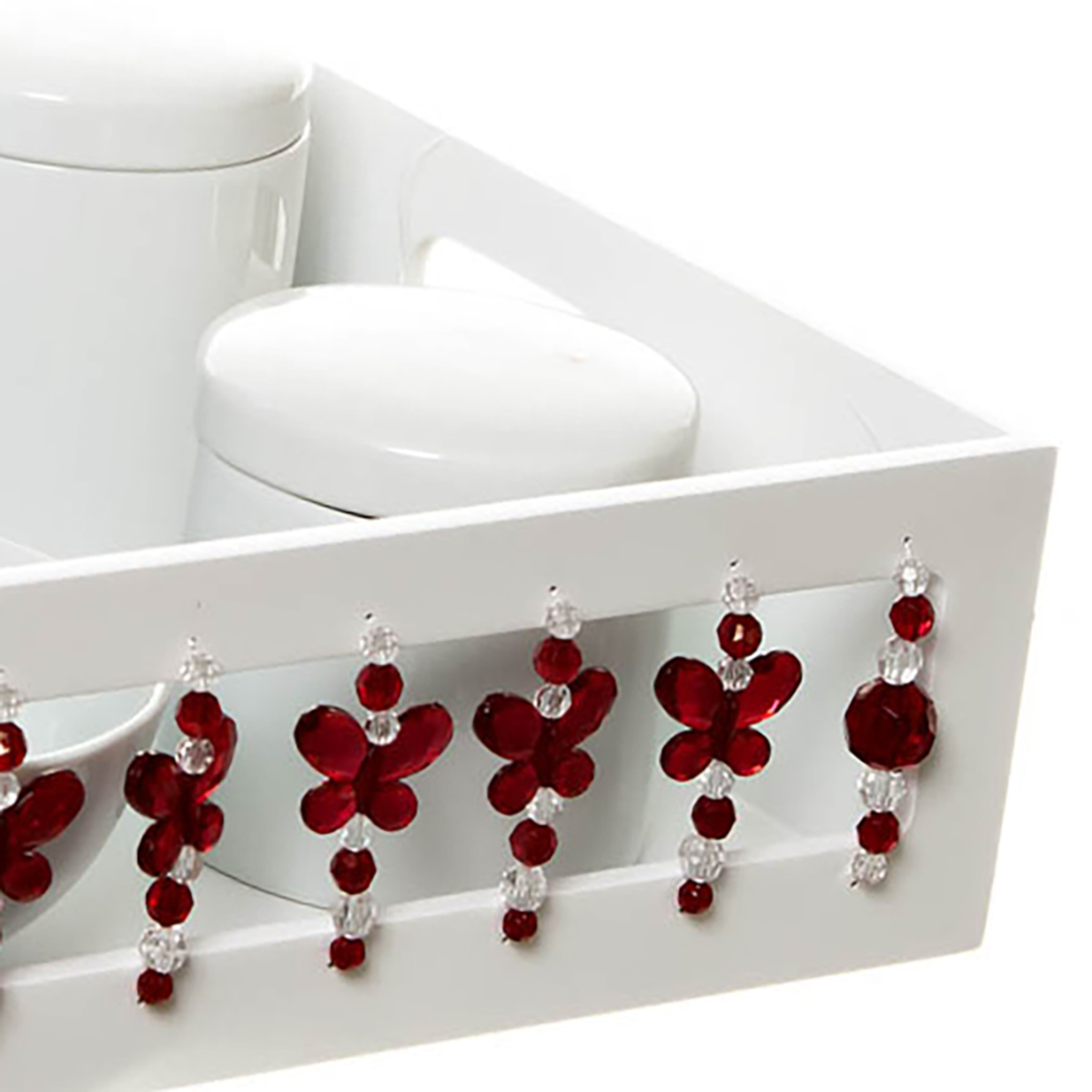Kit Higiene Borboleta Vermelha Quarto Bebê Menina