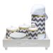 Kit Higiene Candy Com Nome Cinza Chevron Quarto Bebê Infantil Menina Menino