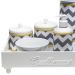 Kit Higiene Candy Com Nome Cinza Chevron Quarto Bebê Infantil Menina Menino