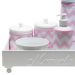 Kit Higiene Candy Com Nome Rosa Chevron Quarto Bebê Infantil Menina