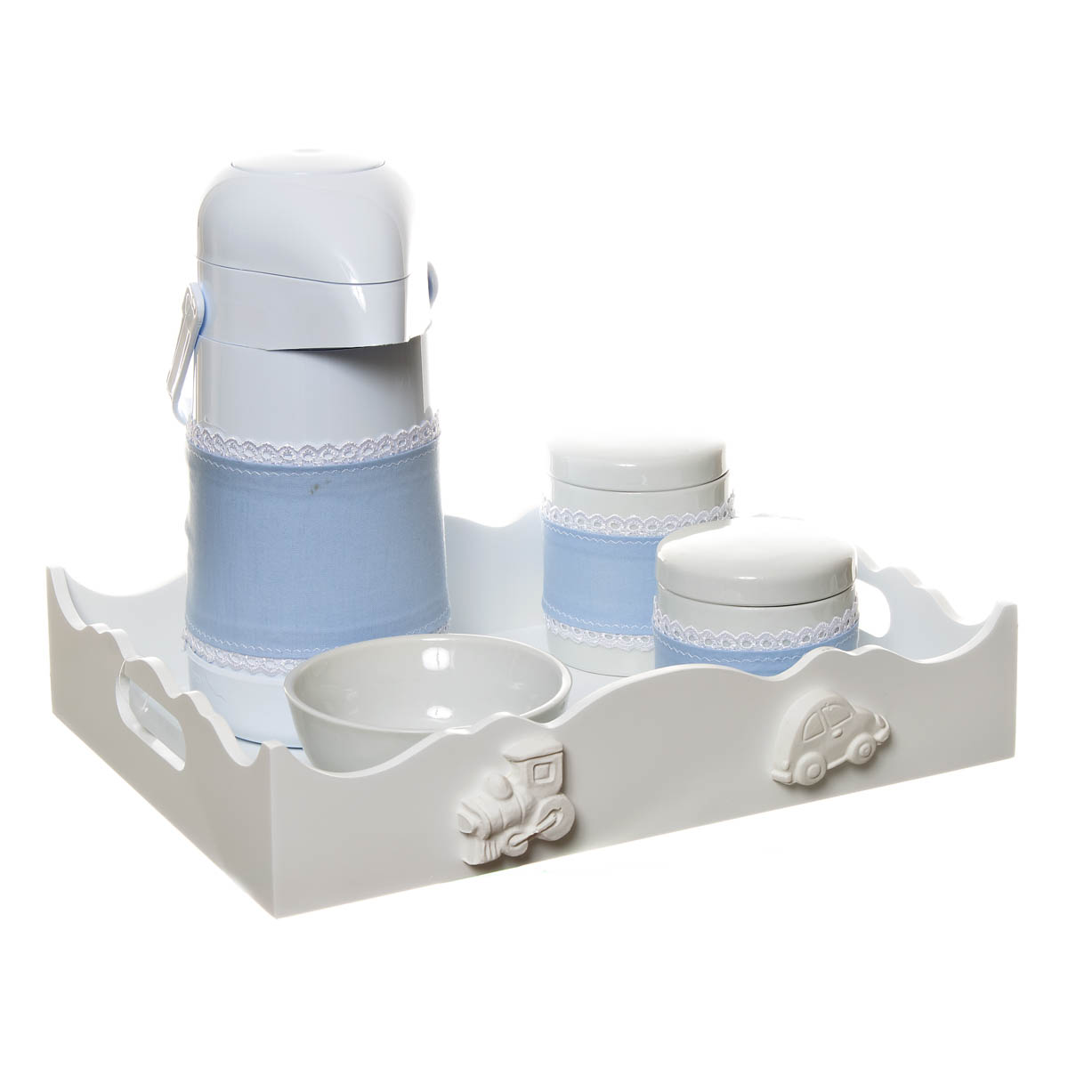 Kit Higiene Com Porcelanas E Capa Meios De Transporte Quarto Bebê