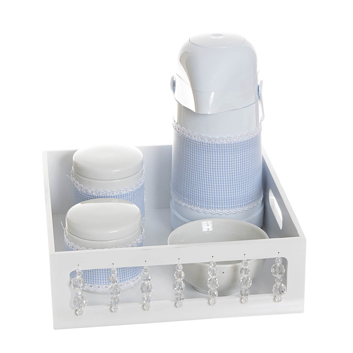 Kit Higiene Com Porcelanas E Capa Pedra Transparente Quarto Bebê