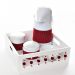Kit Higiene Com Porcelanas E Capa Pedra Vermelha Quarto Bebê