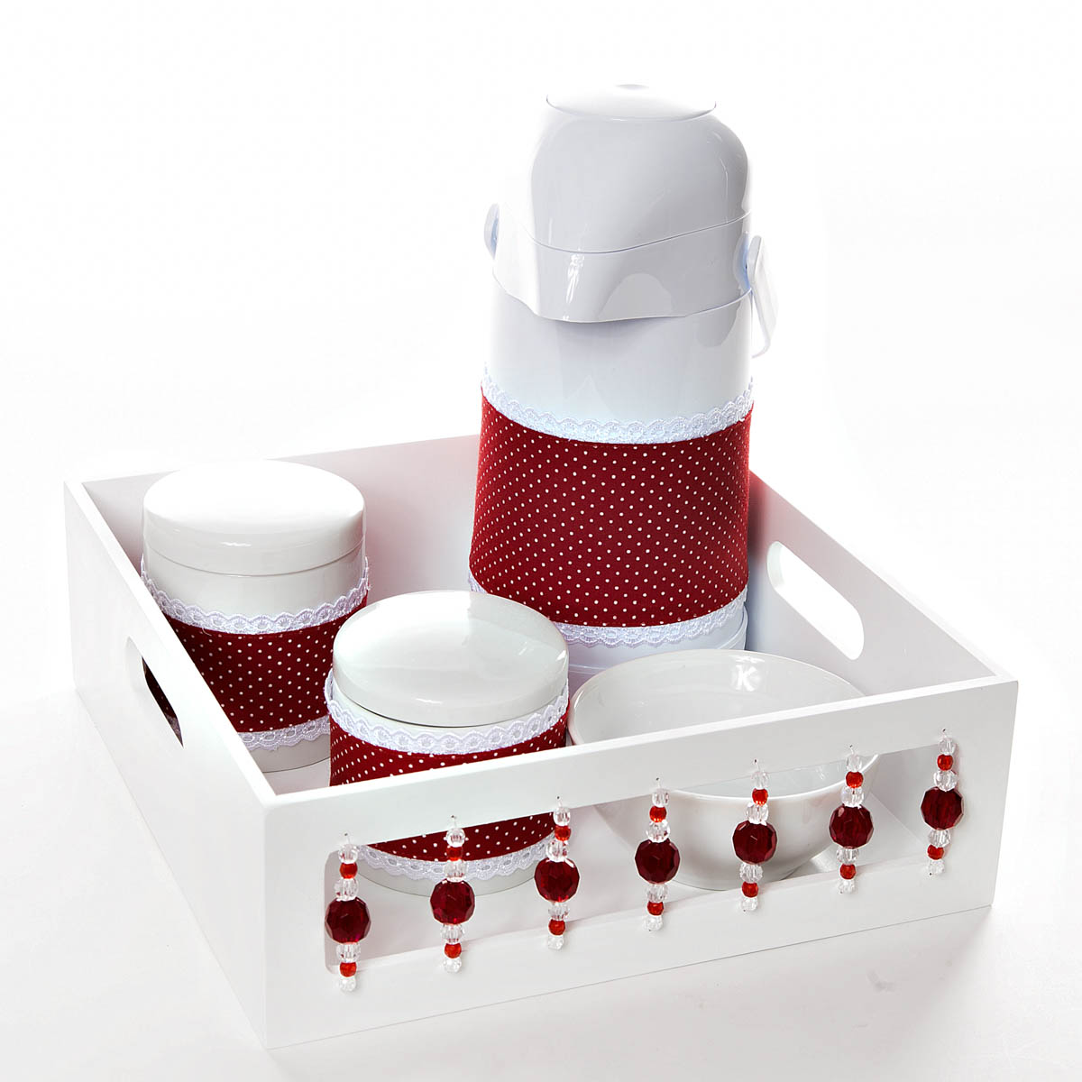 Kit Higiene Com Porcelanas E Capa Pedra Vermelha Quarto Bebê