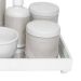Kit Higiene Espelho Completo Porcelanas, Garrafa Pequena e Capa Branco Quarto Bebê Unissex
