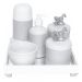 Kit Higiene Espelho Completo Porcelanas, Garrafa Pequena e Capa Cavalinho Prata Quarto Bebê Unissex