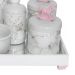 Kit Higiene Espelho Completo Porcelanas, Garrafa Pequena e Capa Cavalinho Rosa Quarto Bebê Menina