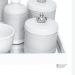 Kit Higiene Espelho Completo Porcelanas, Garrafa Pequena e Capa Coroa Prata Quarto Bebê Unissex