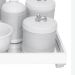 Kit Higiene Espelho Completo Porcelanas, Garrafa Pequena e Capa Flor de Liz Prata Quarto Bebê Unissex