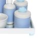 Kit Higiene Espelho Completo Porcelanas, Garrafa Pequena e Capa Nuvem Azul Quarto Bebê Menino