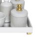 Kit Higiene Espelho Completo Porcelanas, Garrafa Pequena e Capa Ursinho Dourado Quarto Bebê Unissex