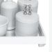 Kit Higiene Espelho Completo Porcelanas, Garrafa Pequena e Capa Ursinho Prata Quarto Bebê Unissex