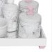 Kit Higiene Espelho Completo Porcelanas, Garrafa Pequena e Capa Ursinho Rosa Quarto Bebê Menina