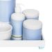 Kit Higiene Espelho Completo Porcelanas, Garrafa e Capa Azul Quarto Bebê Menino