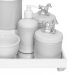 Kit Higiene Espelho Completo Porcelanas, Garrafa e Capa Cavalinho Prata Quarto Bebê Unissex