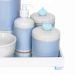 Kit Higiene Espelho Completo Porcelanas, Garrafa e Capa Coroa Azul Quarto Bebê Menino