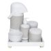 Kit Higiene Espelho Completo Porcelanas, Garrafa e Capa Dourado Quarto Bebê Unissex