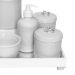 Kit Higiene Espelho Completo Porcelanas, Garrafa e Capa Flor de Liz Prata Quarto Bebê Unissex