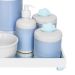 Kit Higiene Espelho Completo Porcelanas, Garrafa e Capa Nuvem Azul Quarto Bebê Menino