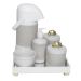 Kit Higiene Espelho Completo Porcelanas, Garrafa e Capa Nuvem Dourado Quarto Bebê Unissex
