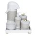 Kit Higiene Espelho Completo Porcelanas, Garrafa e Capa Passarinho Dourado Quarto Bebê Unissex