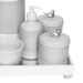 Kit Higiene Espelho Completo Porcelanas, Garrafa e Capa Passarinho Prata Quarto Bebê Unissex