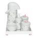 Kit Higiene Espelho Completo Porcelanas, Garrafa e Capa Passarinho Rosa Quarto Bebê Menina