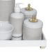 Kit Higiene Espelho Completo Porcelanas, Garrafa e Capa Provençal Dourado Quarto Bebê Unissex