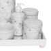 Kit Higiene Espelho Completo Porcelanas, Garrafa e Capa Rosa Quarto Bebê Menina