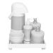 Kit Higiene Espelho Completo Porcelanas, Garrafa e Capa Ursinho Prata Quarto Bebê Unissex