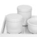 Kit Higiene Espelho Potes e Molhadeira Branco Quarto Bebê Unissex