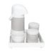 Kit Higiene Espelho Potes, Garrafa, Molhadeira e Capa Branco Quarto Bebê Unissex
