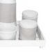 Kit Higiene Espelho Potes, Garrafa, Molhadeira e Capa Branco Quarto Bebê Unissex