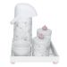 Kit Higiene Espelho Potes, Garrafa, Molhadeira e Capa Coroa Rosa Quarto Bebê Menina