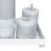 Kit Higiene Espelho Potes, Garrafa, Molhadeira e Capa Provençal Prata Quarto Bebê Unissex