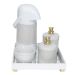 Kit Higiene Espelho Potes, Garrafa, Molhadeira e Capa Ursinho Dourado Quarto Bebê Unissex