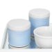 Kit Higiene Espelho Potes, Molhadeira e Capa Azul Quarto Bebê Menino