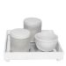 Kit Higiene Espelho Potes, Molhadeira e Capa Branco Quarto Bebê Unissex