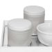 Kit Higiene Espelho Potes, Molhadeira e Capa Branco Quarto Bebê Unissex