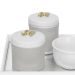 Kit Higiene Espelho Potes, Molhadeira e Capa Flor de Liz Dourado Quarto Bebê Unissex