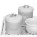 Kit Higiene Espelho Potes, Molhadeira e Capa Flor de Liz Prata Quarto Bebê Unissex