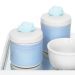 Kit Higiene Espelho Potes, Molhadeira e Capa Nuvem Azul Quarto Bebê Menino