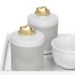 Kit Higiene Espelho Potes, Molhadeira e Capa Nuvem Dourado Quarto Bebê Unissex