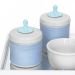 Kit Higiene Espelho Potes, Molhadeira e Capa Provençal Azul Quarto Bebê Menino