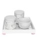Kit Higiene Espelho Potes, Molhadeira e Capa Rosa Quarto Bebê Menina