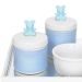 Kit Higiene Espelho Potes, Molhadeira e Capa Ursinho Azul Quarto Bebê Menino