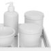 Kit Higiene Espelho Potes, Molhadeira e Porta Álcool-Gel Branco Quarto Bebê Unissex